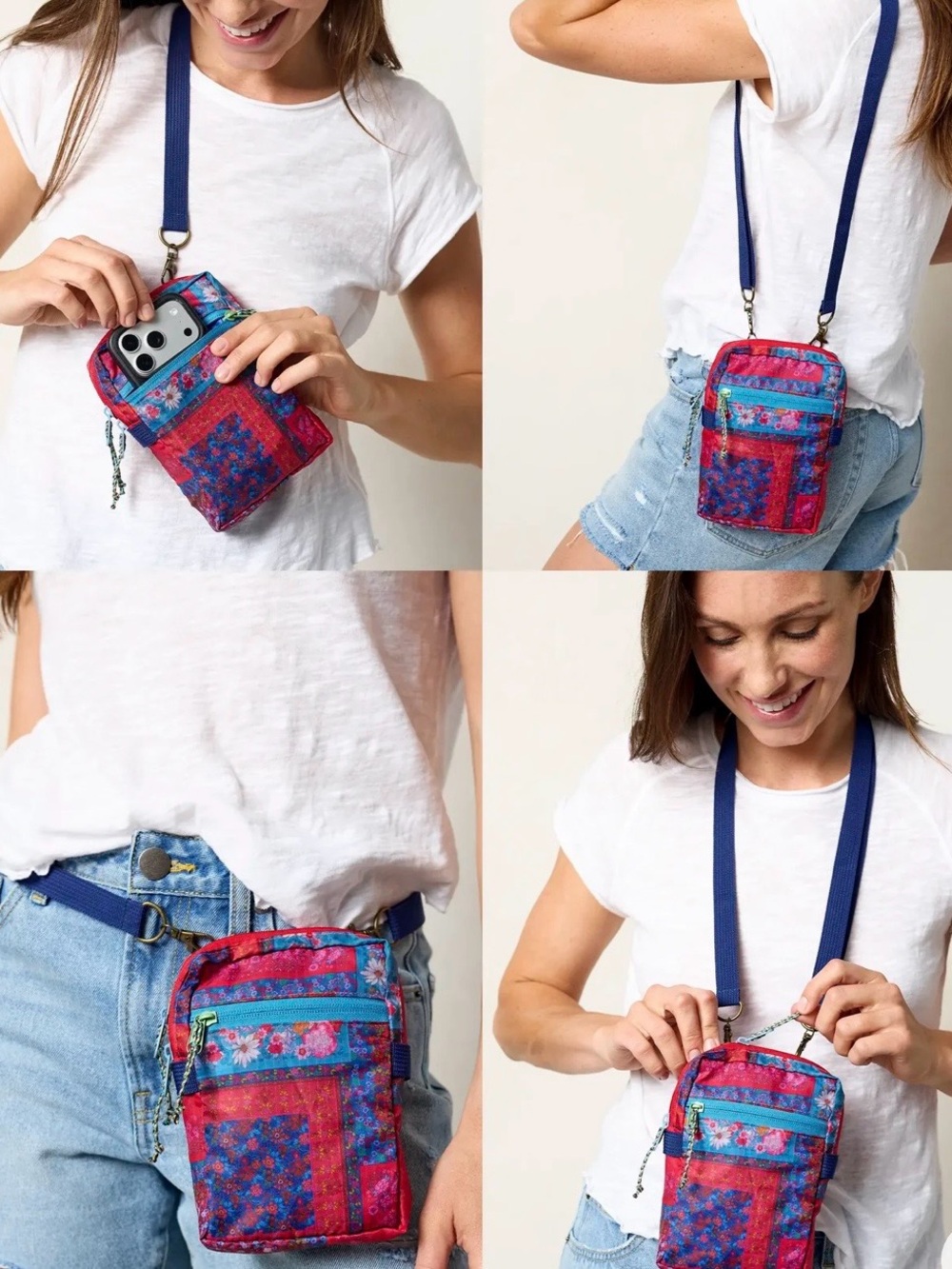 Natural Life 8 in-1 Pocket Crossbody Bag - Jewel in Positano Scarf Print. NWT. - Picture 2 of 7